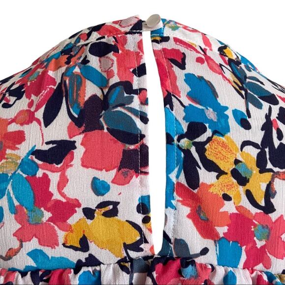 Juicy Couture Floral Print Flounce Short Sleeve Blouse Women's Size XXL - Picture 7 of 11